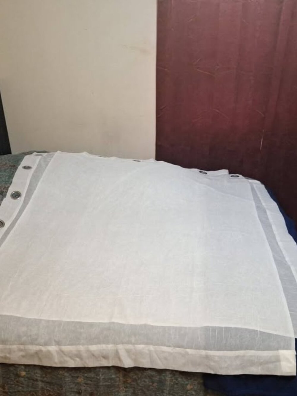 Mainstays White Textured Grommet Curtain Panels – Set of 2